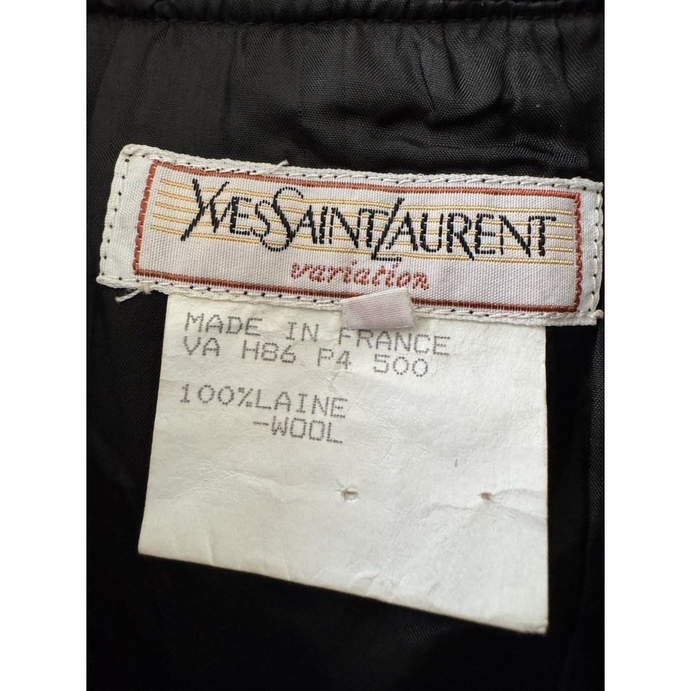 Yves Saint‎ Laurent YSL 100% Wool Pencil Skirt Black High Waist 38 US 4 Vtg 80s - Picture 8 of 10